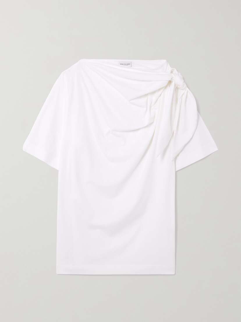 Dries Van Noten Helore Knotted Cotton-jersey T-shirt