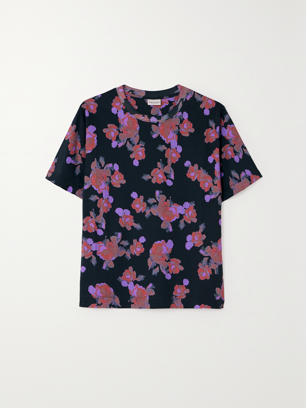 Dries Van Noten - Heydu Floral-print Cotton T-shirt - Blue