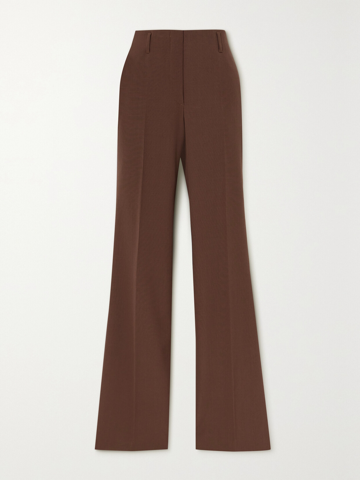 Dries Van Noten Wool Straight-leg Pants In Brown