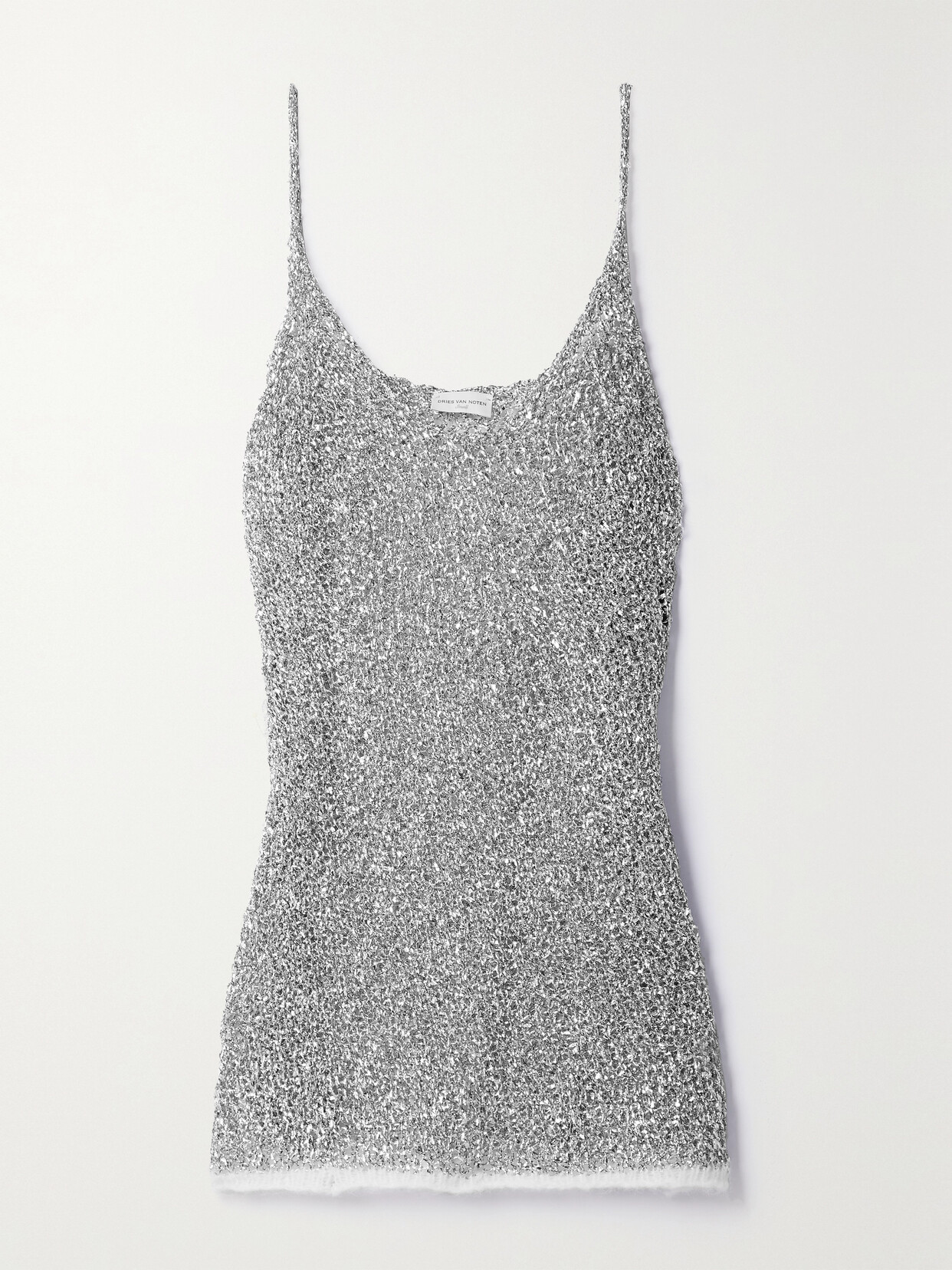 Dries Van Noten - Metallic Open-knit Tank - Silver