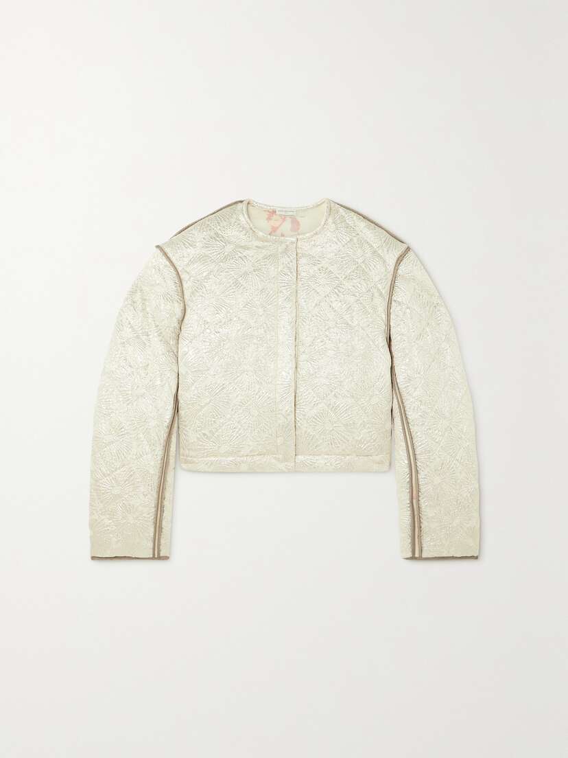Dries Van Noten Reversible Quilted Metallic Wool-blend Brocade And Floral-print Silk-blend Jacket