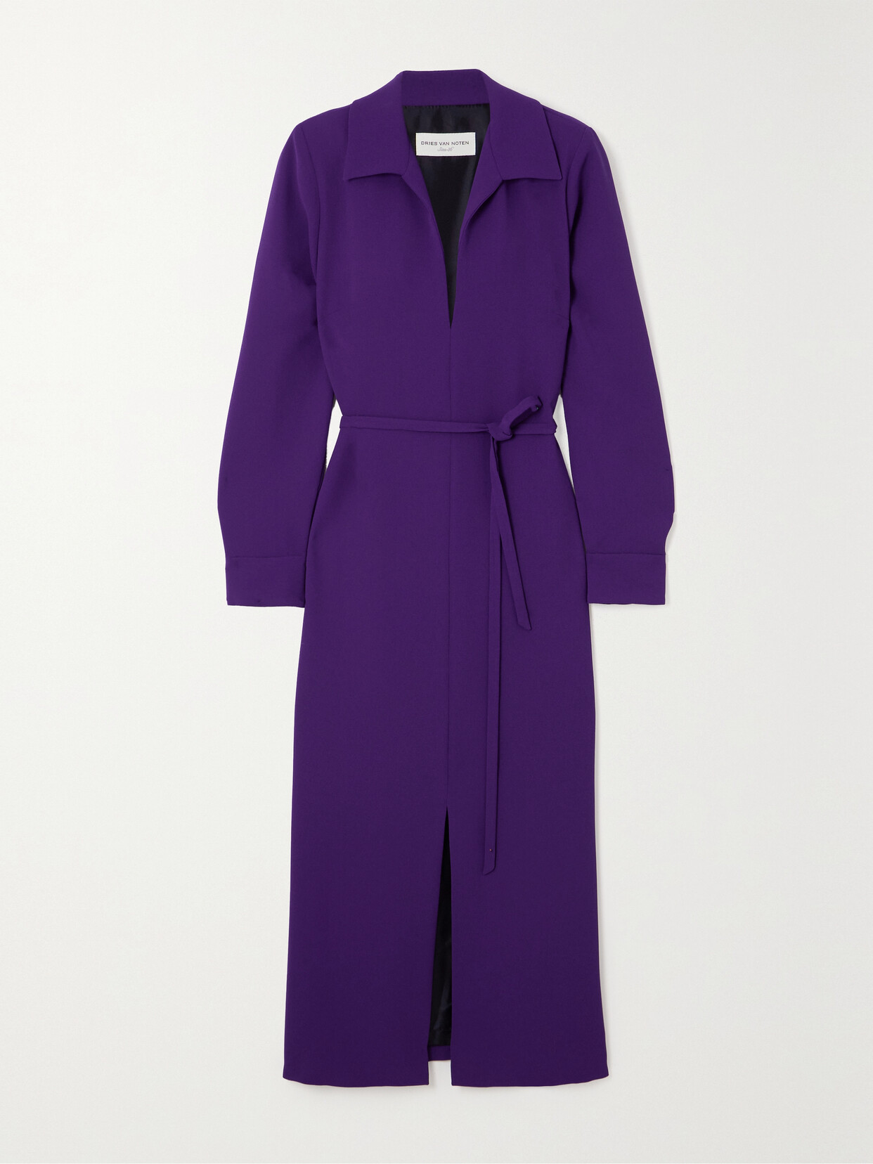 Dries Van Noten - Belted Crepe Maxi Dress - Purple