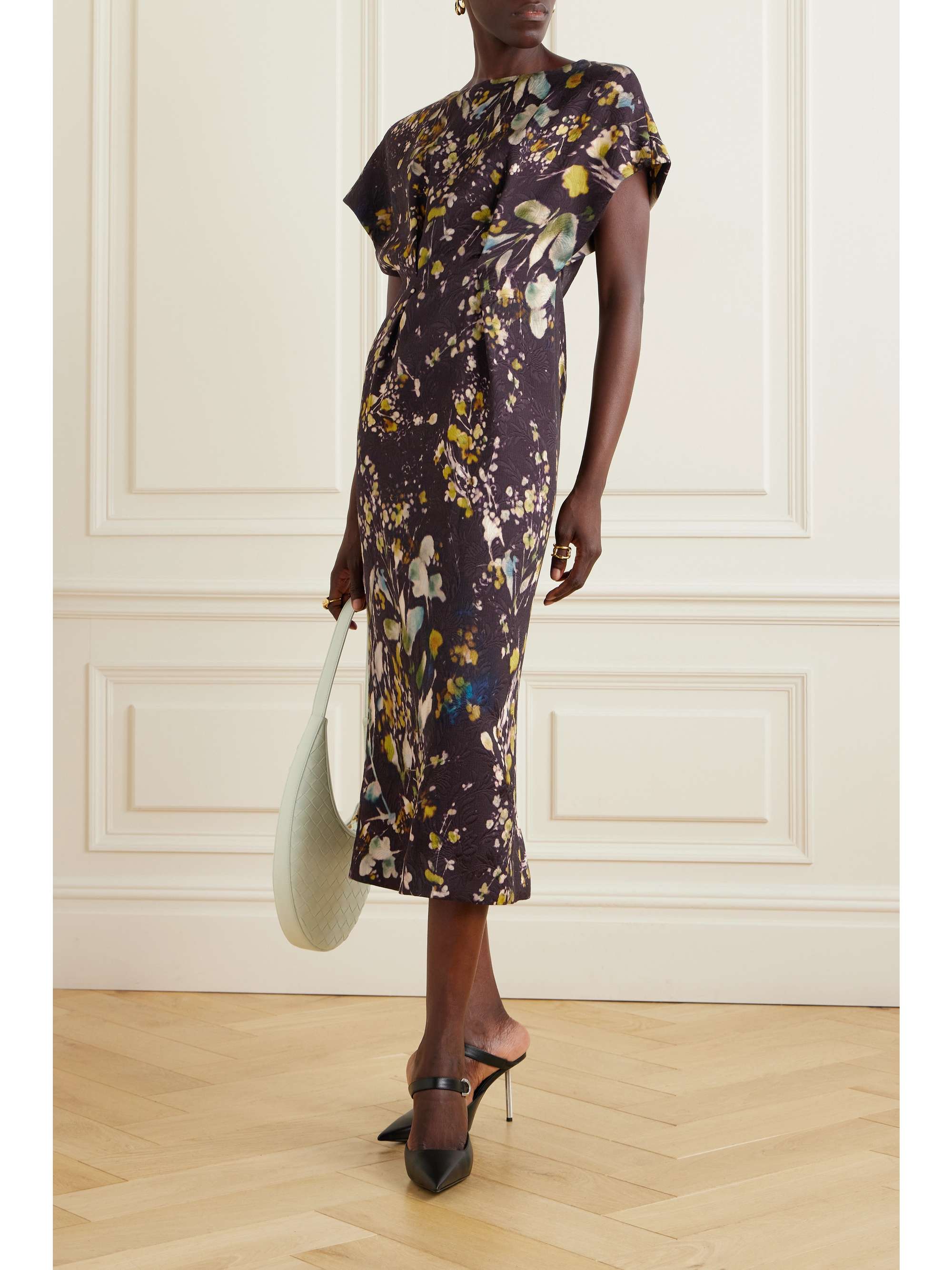 DRIES VAN NOTEN Dezos printed floral-jacquard midi dress | NET-A-PORTER