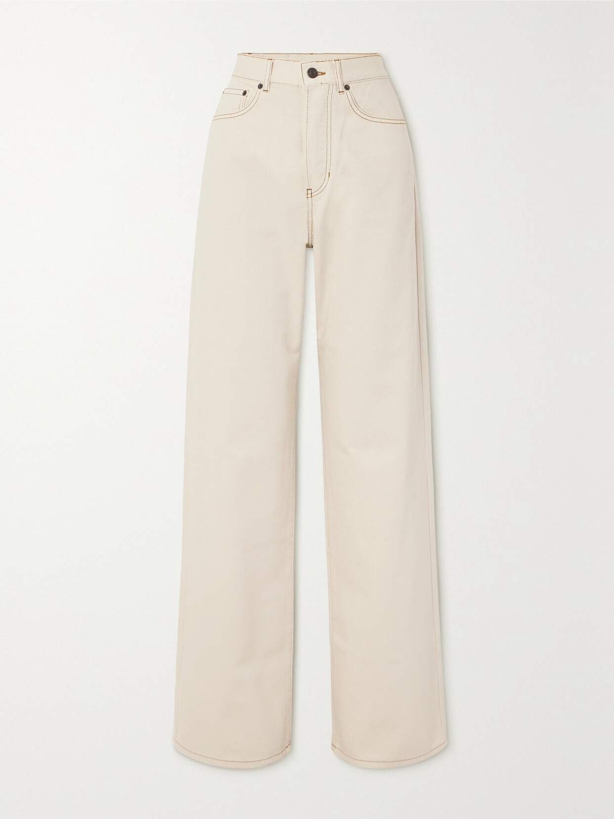 Shop Dries Van Noten High-rise Wide-leg Jeans In Ecru