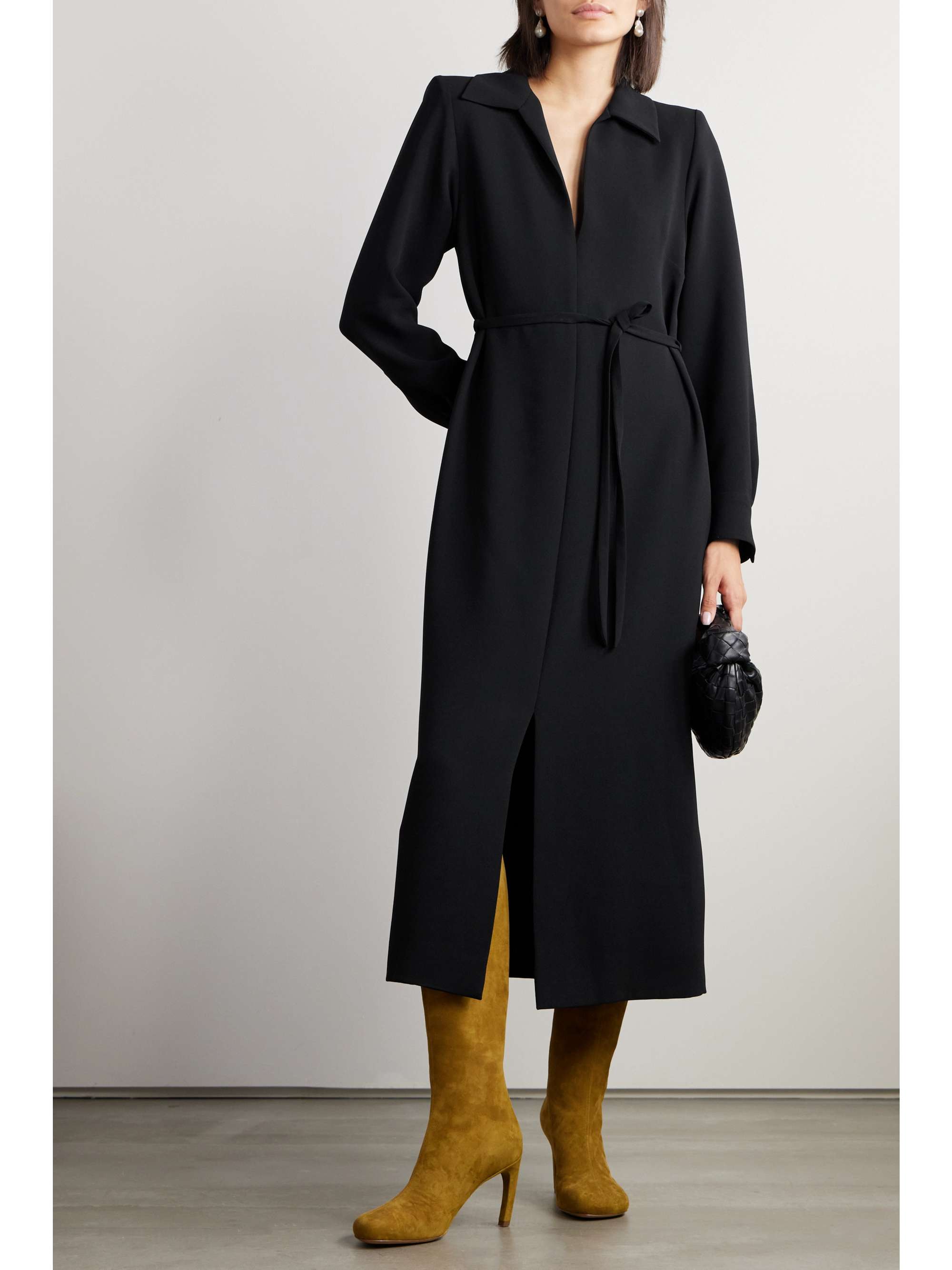 DRIES VAN NOTEN Belted crepe maxi dress | NET-A-PORTER