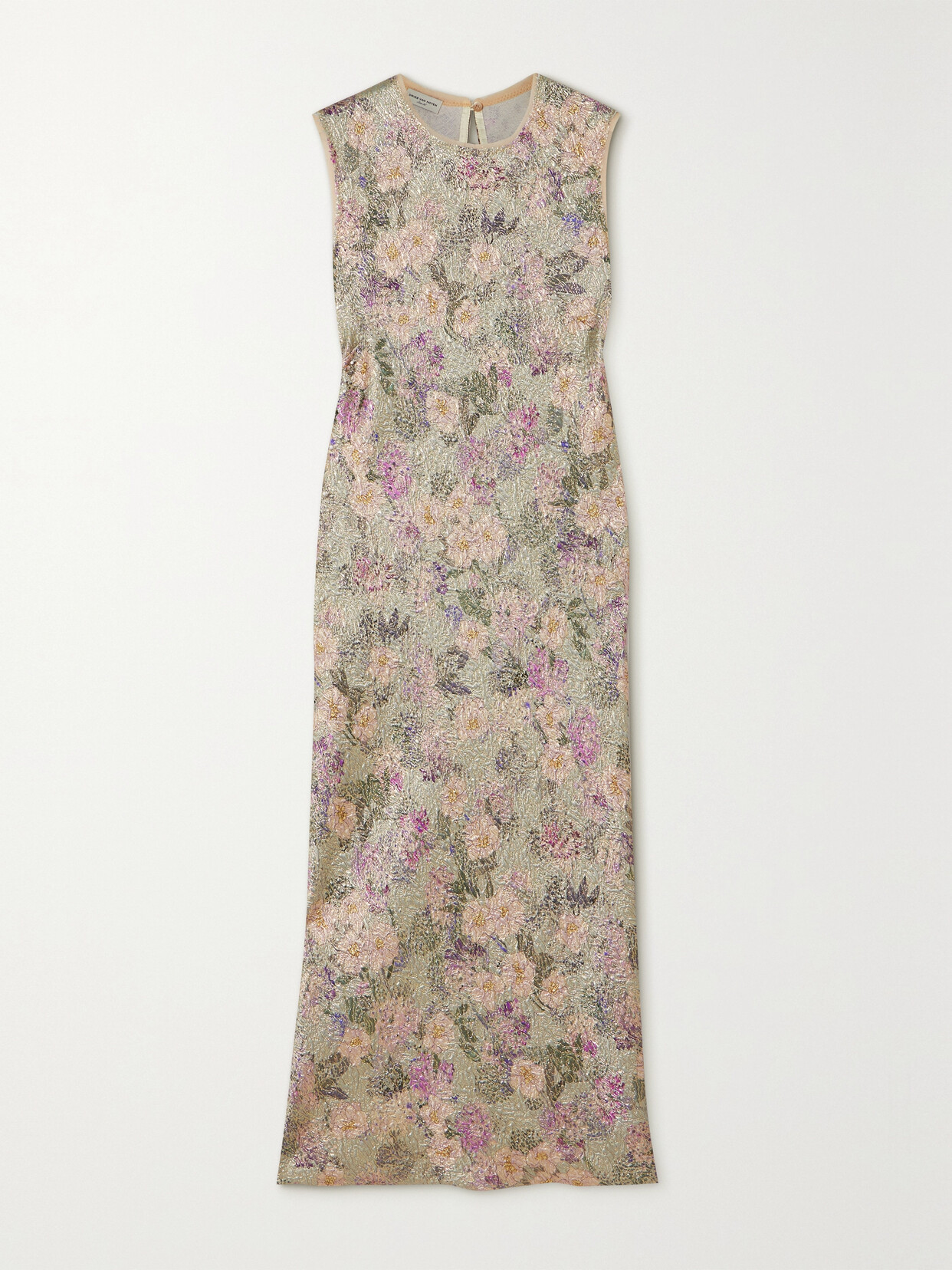 Dries Van Noten - Voile-trimmed Floral-print Silk-blend Brocade Midi Dress - Green