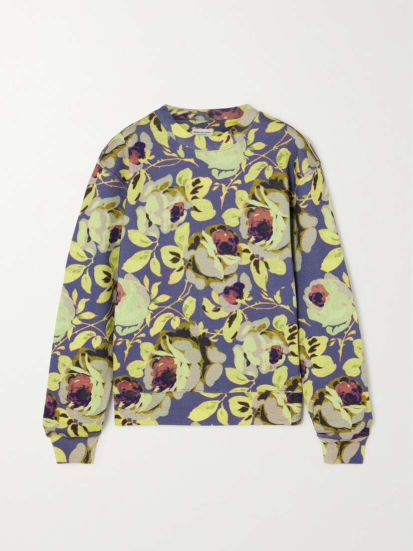 Dries Van Noten Floral-print Cotton-jersey Sweatshirt