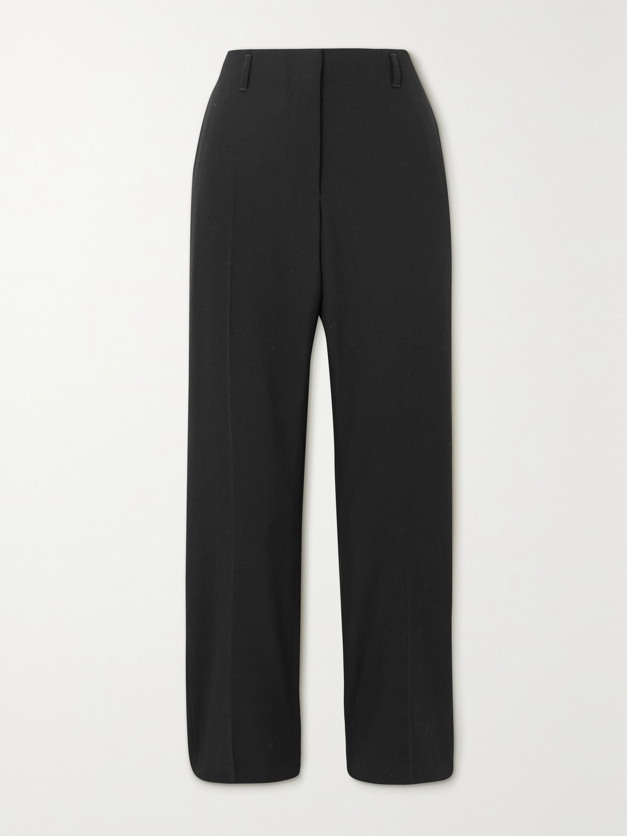 Dries Van Noten Grain De Poudre Wool Straight-leg Pants - Black