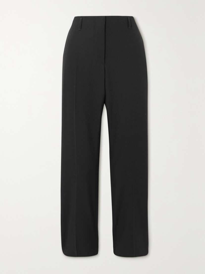 Dries Van Noten Grain De Poudre Wool Straight-leg Pants