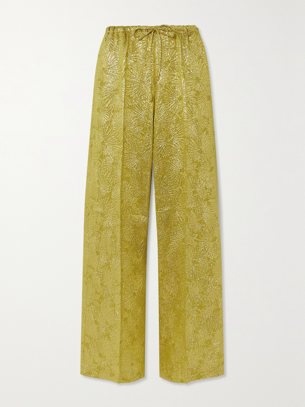 Dries Van Noten - Silk-blend Brocade Wide-leg Pants - Yellow
