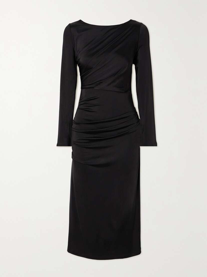 Dries Van Noten Gathered Stretch-jersey Midi Dress