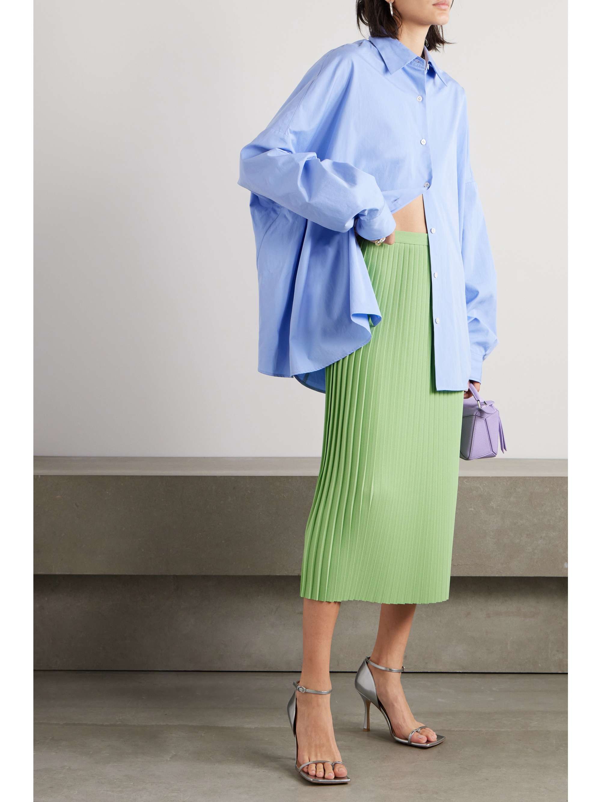 DRIES VAN NOTEN Pleated georgette midi skirt | NET-A-PORTER