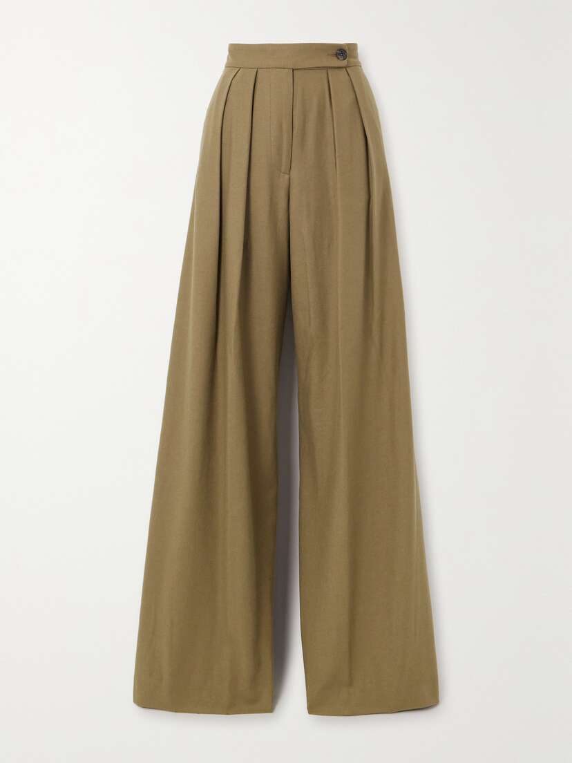Dries Van Noten Pleated Wool-blend Twill Wide-leg Pants