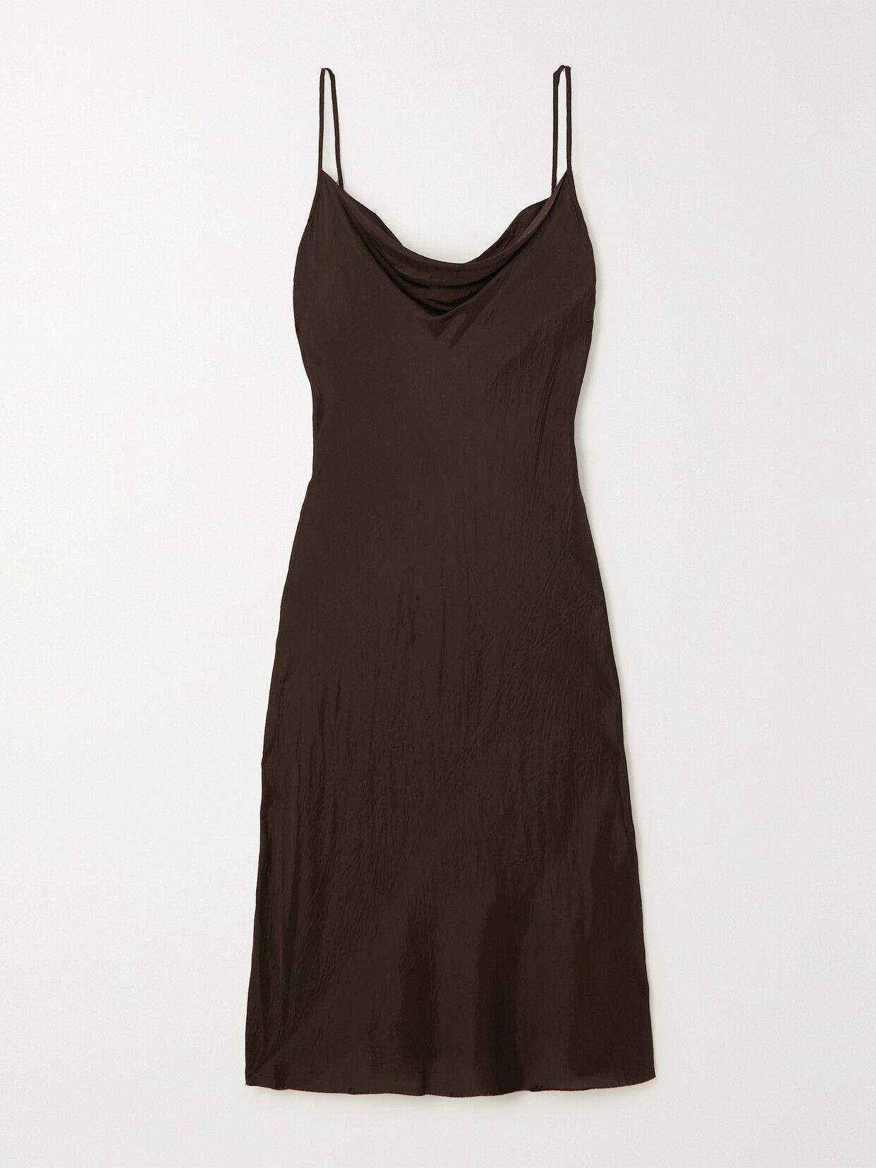 Dries Van Noten Draped Crinkled-shell Dress In Brown