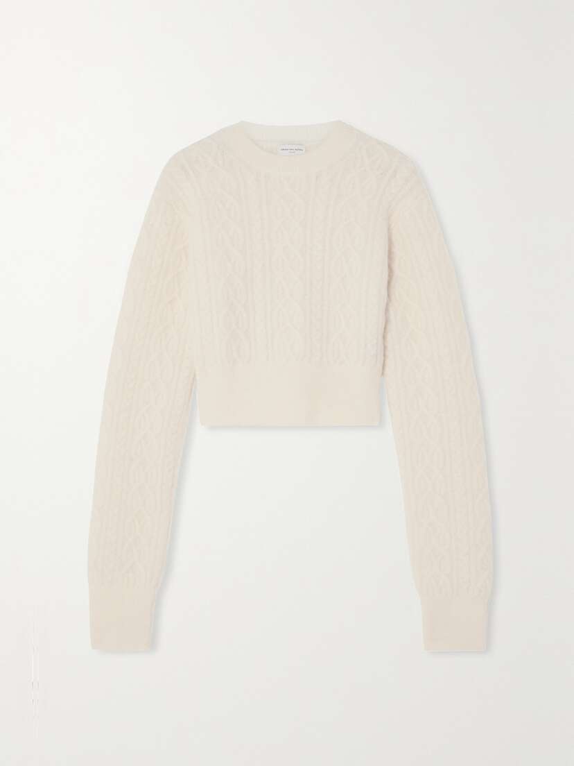 Dries Van Noten Cropped Cable-knit Alpaca-blend Sweater