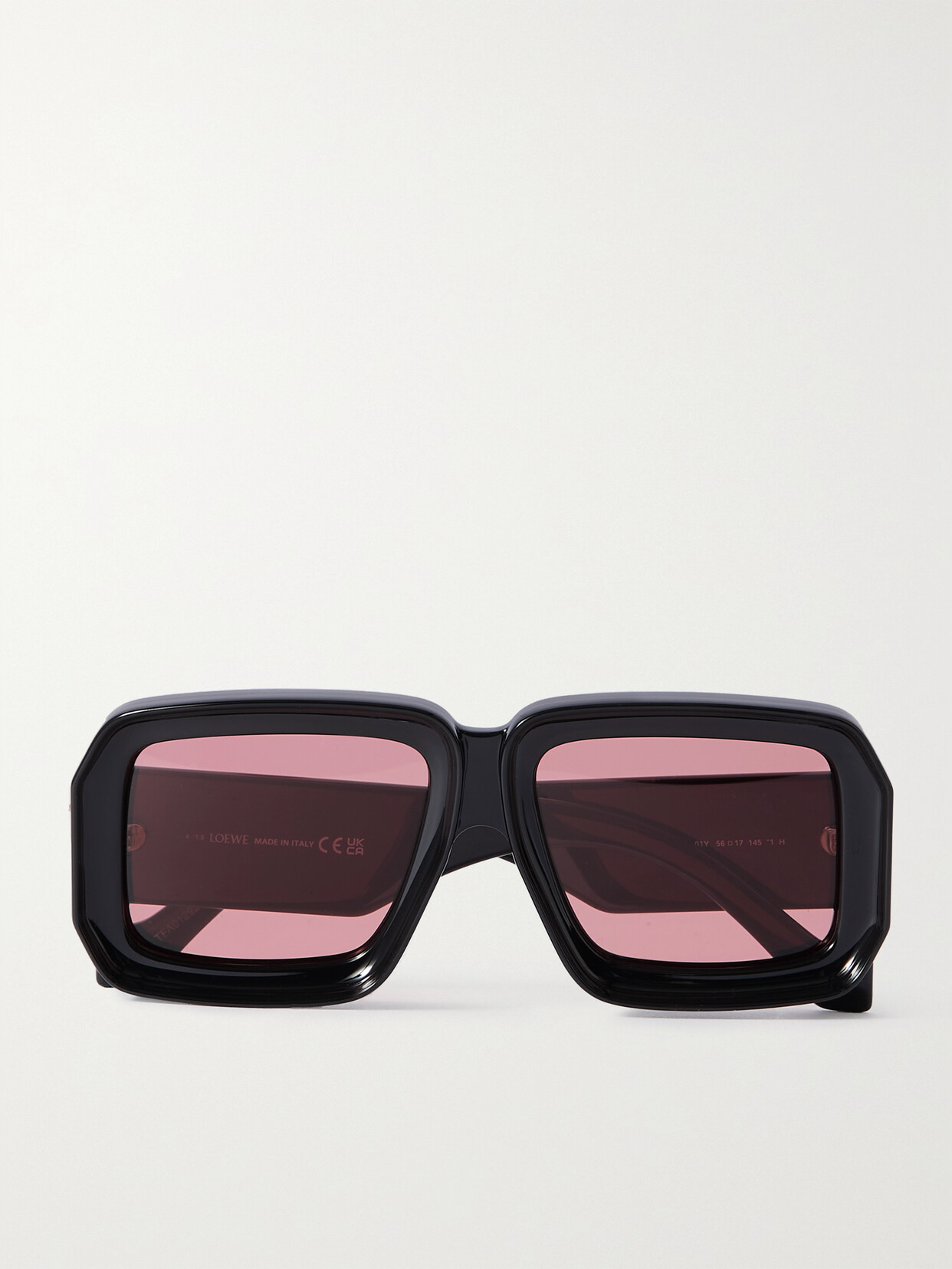 Shop Loewe + Paula's Ibiza Square-frame Acetate Sunglasses In Black