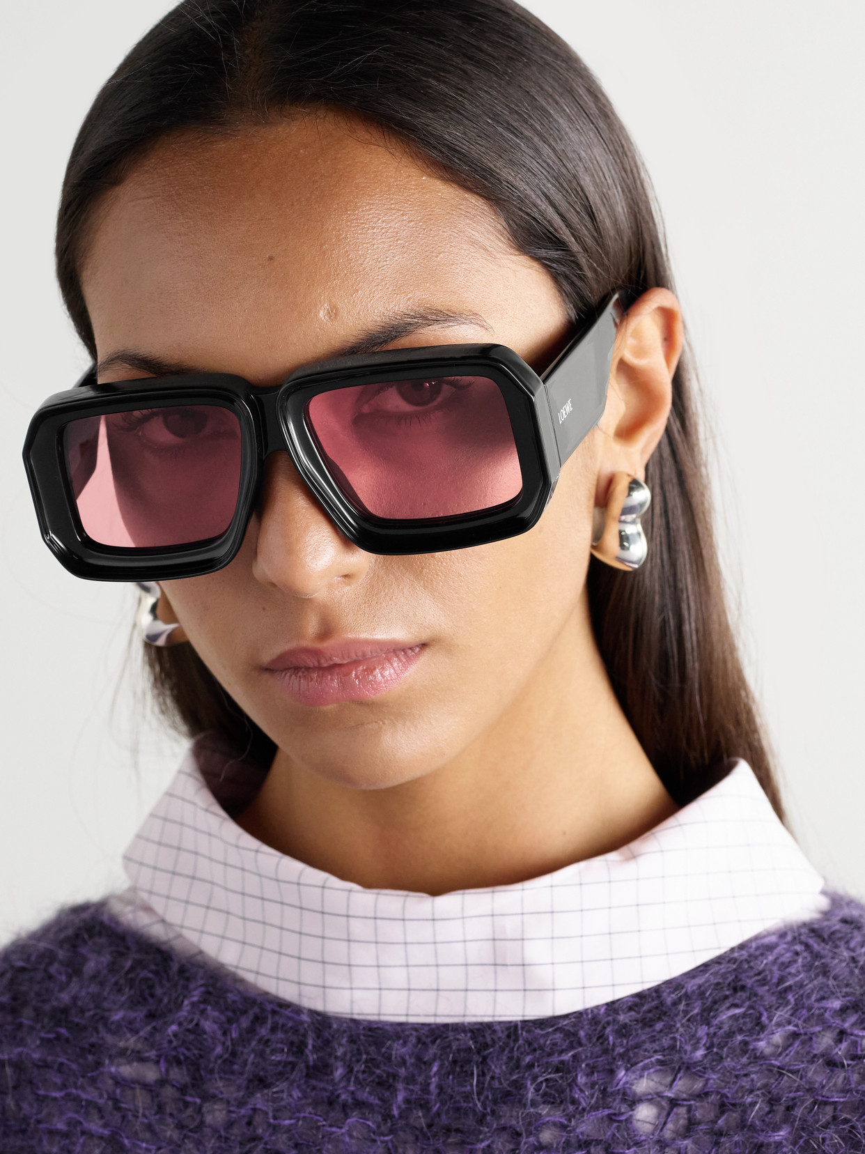 Shop Loewe + Paula's Ibiza Square-frame Acetate Sunglasses In Black