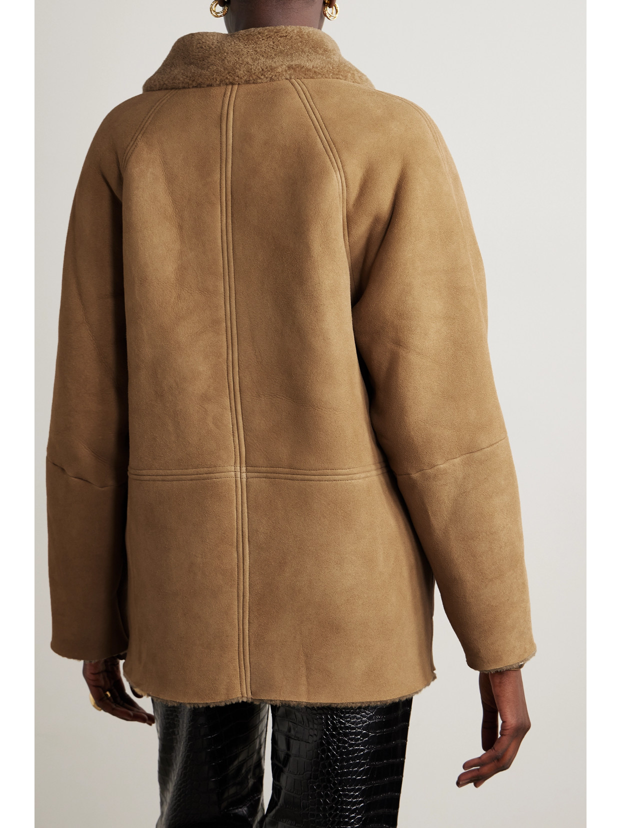 Shop Kassl Editions Reversible Shearling Jacket In Neutrals