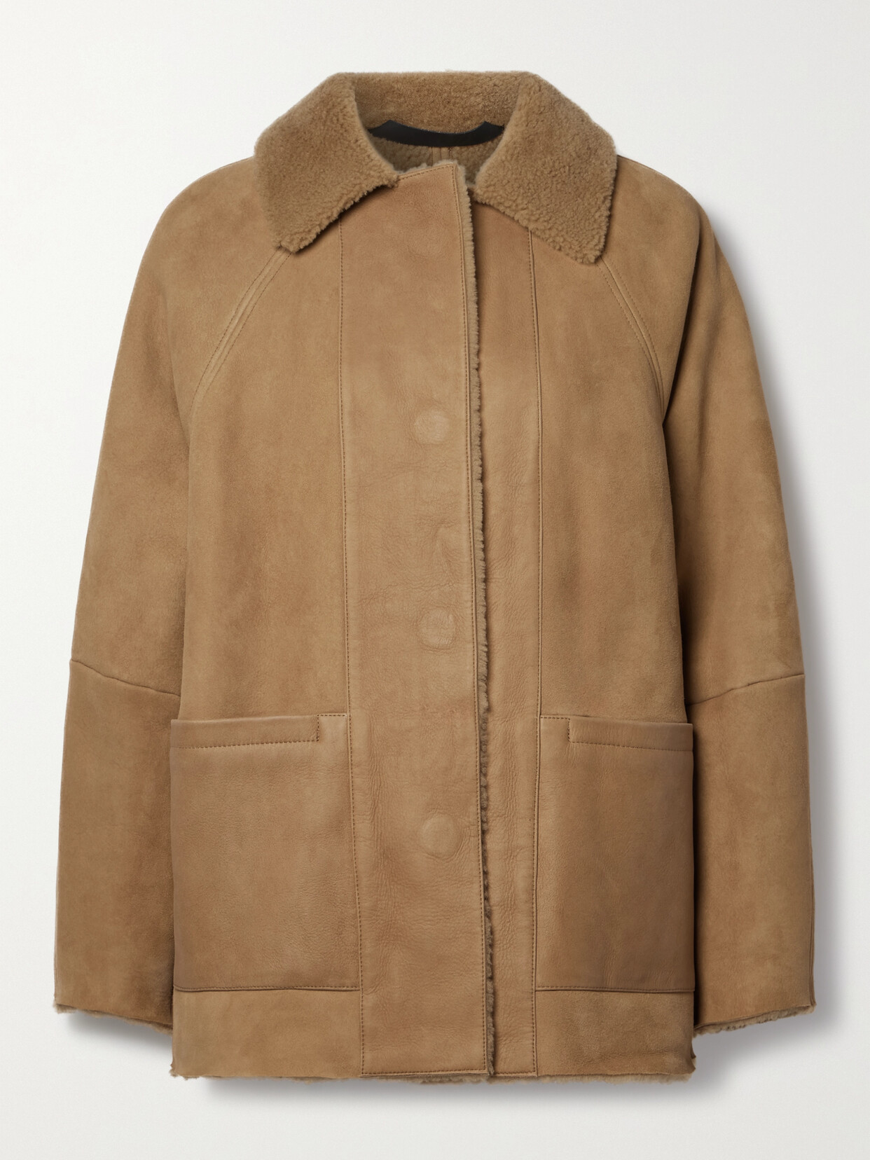 Shop Kassl Editions Reversible Shearling Jacket In Neutrals