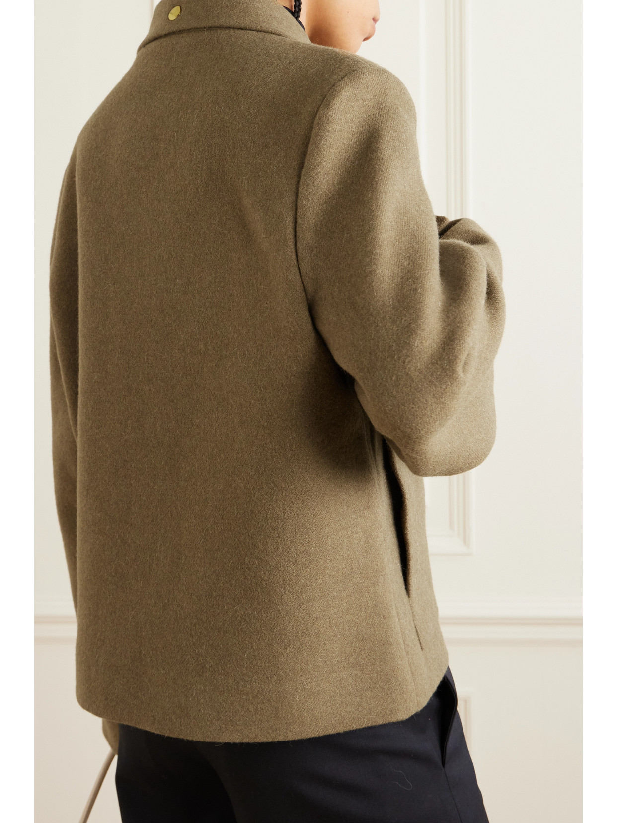 Shop Kassl Editions Brushed Wool-blend Jacket In Brown