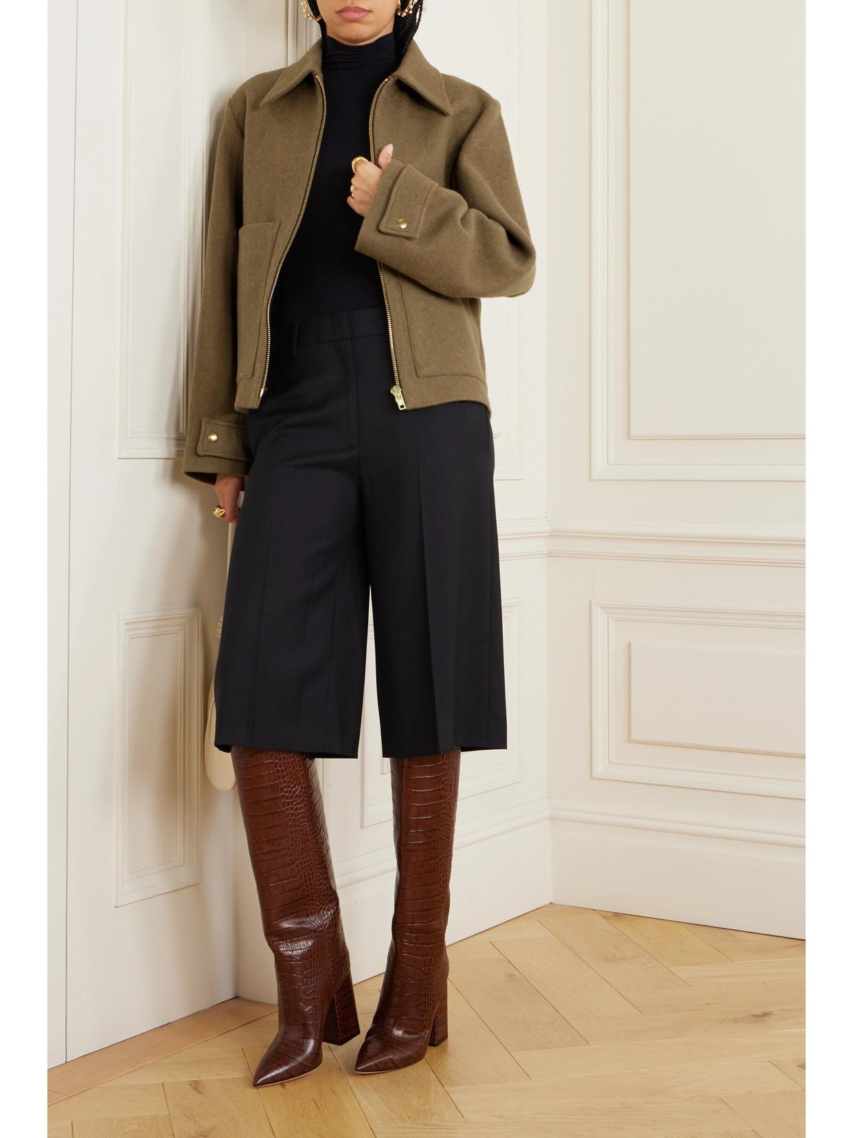 Kassl Editions Brushed Wool-blend Jacket In Brown