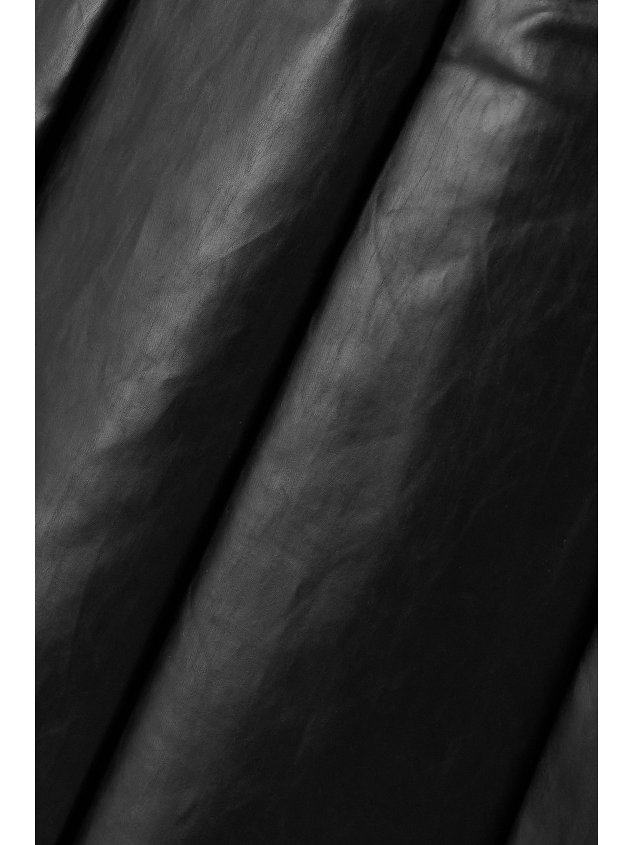 Kassl Editions Pleated Coated Cotton-blend Skirt In Black