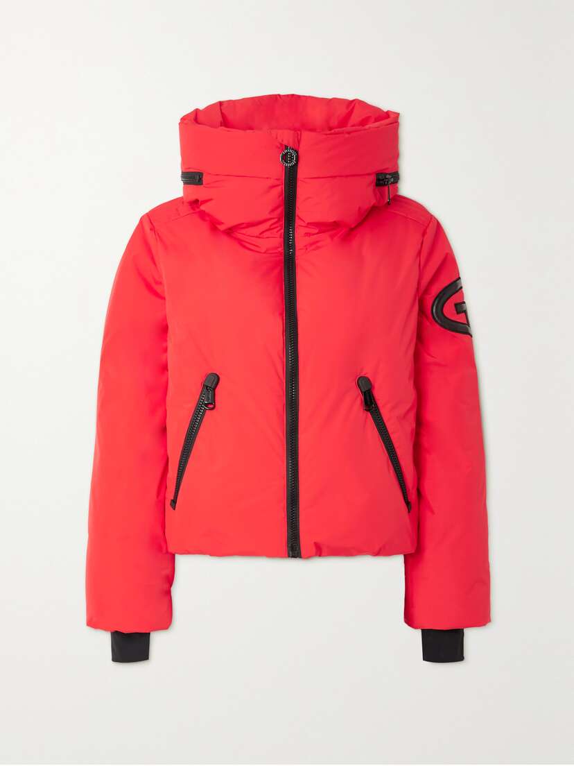 Goldbergh Porter Hooded Appliquéd Down Recycled Ski Jacket - UK 14