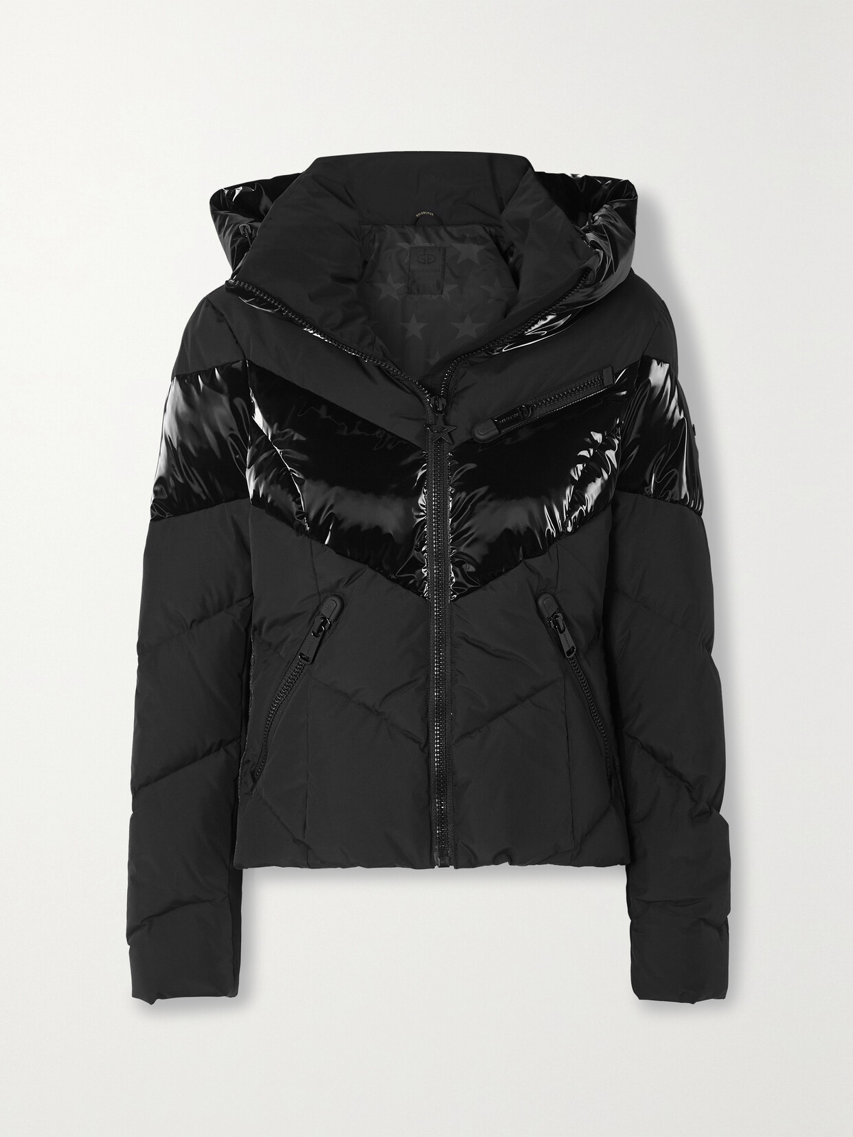Goldbergh Moraine Hooded Quilted Paneled Ski Jacket - Black