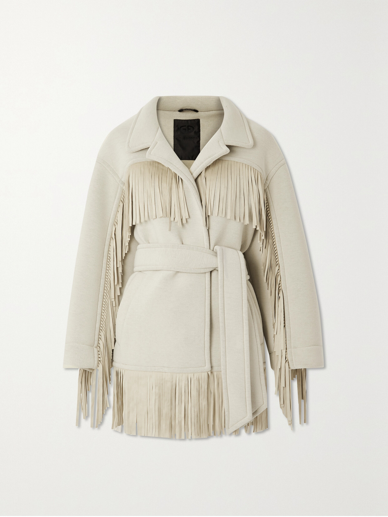 Goldbergh - Belted Fringed Woven Jacket - Neutrals