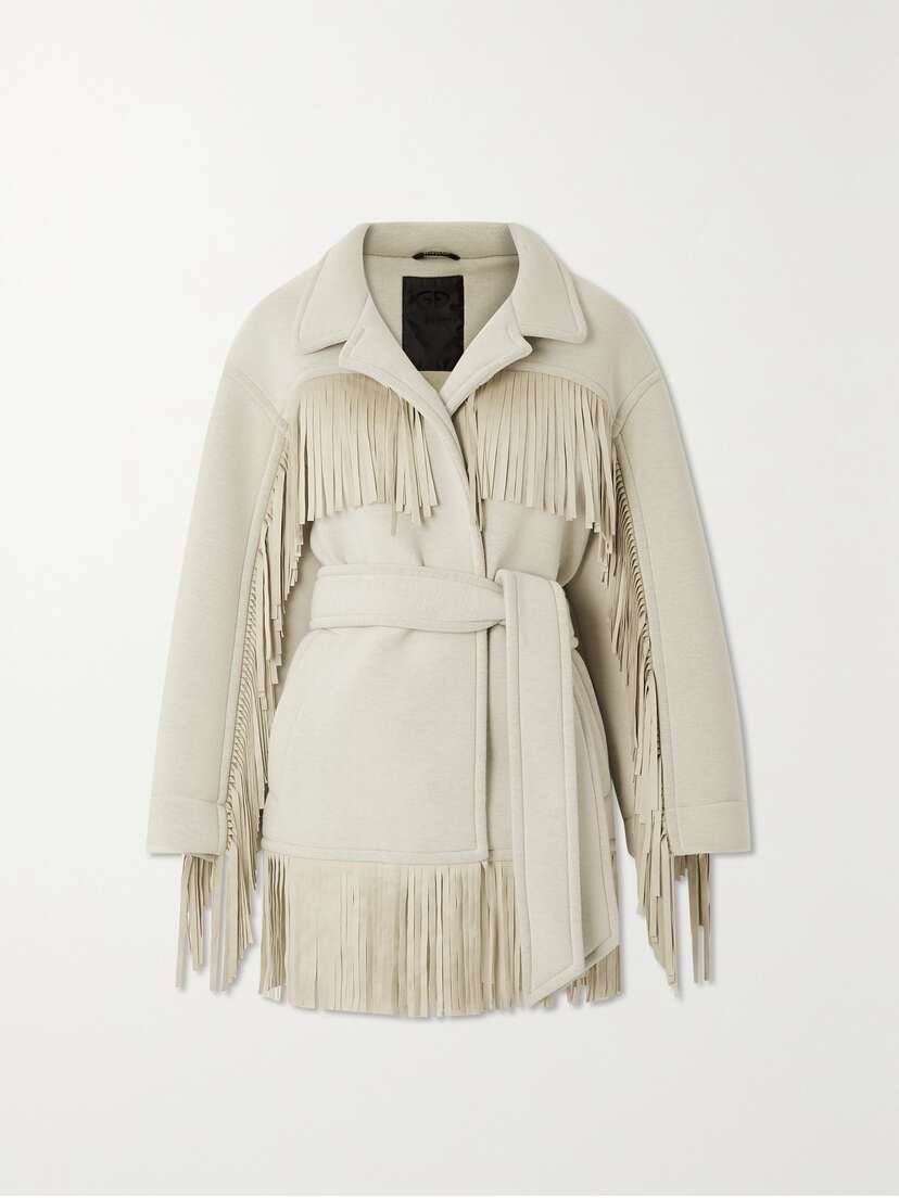 Goldbergh Belted Fringed Woven Jacket