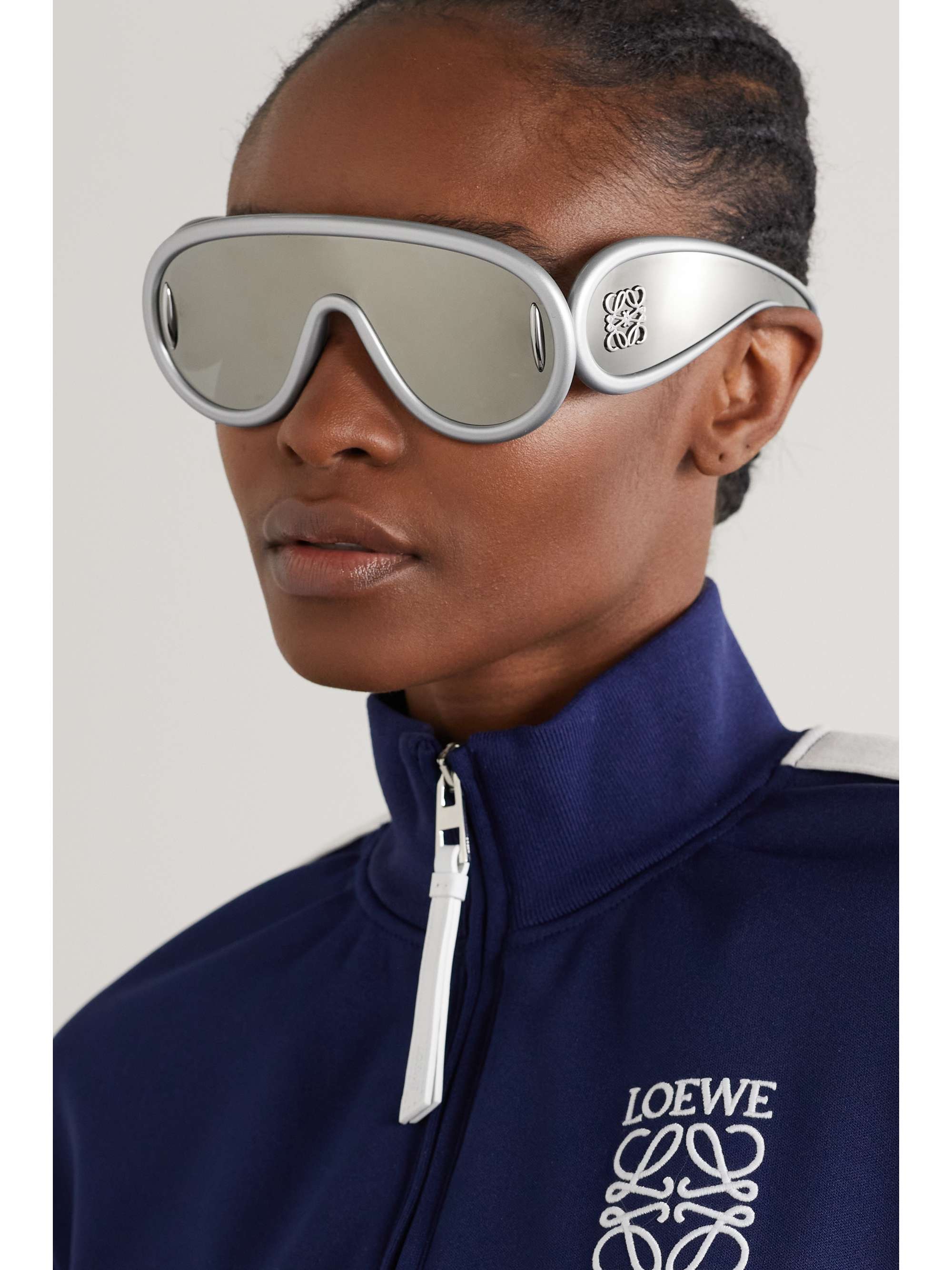 LOEWE EYEWEAR Mirrored nylon mask sunglasses