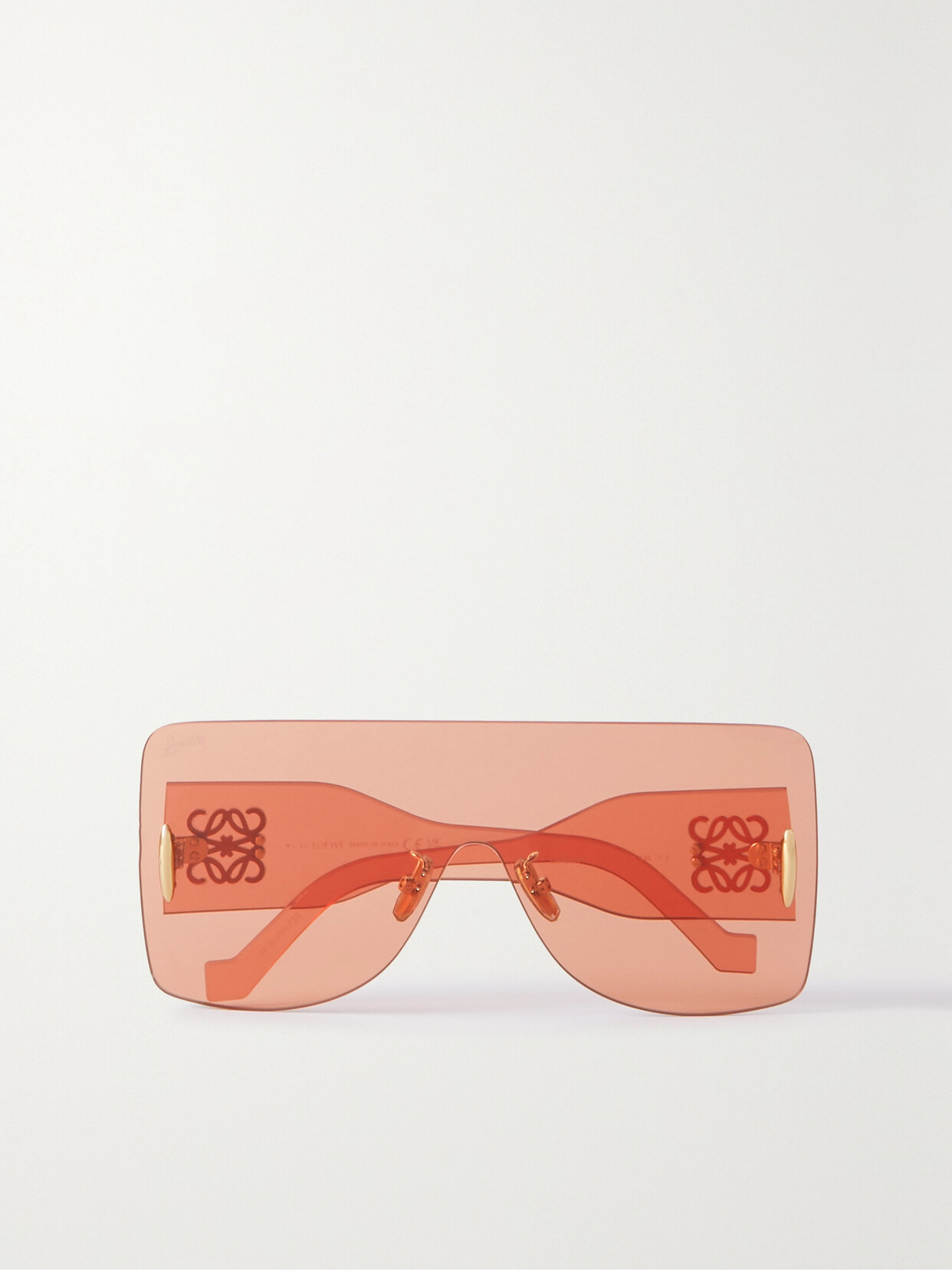Loewe Anagram Mask 144mm Oversize Square Sunglasses In Orange