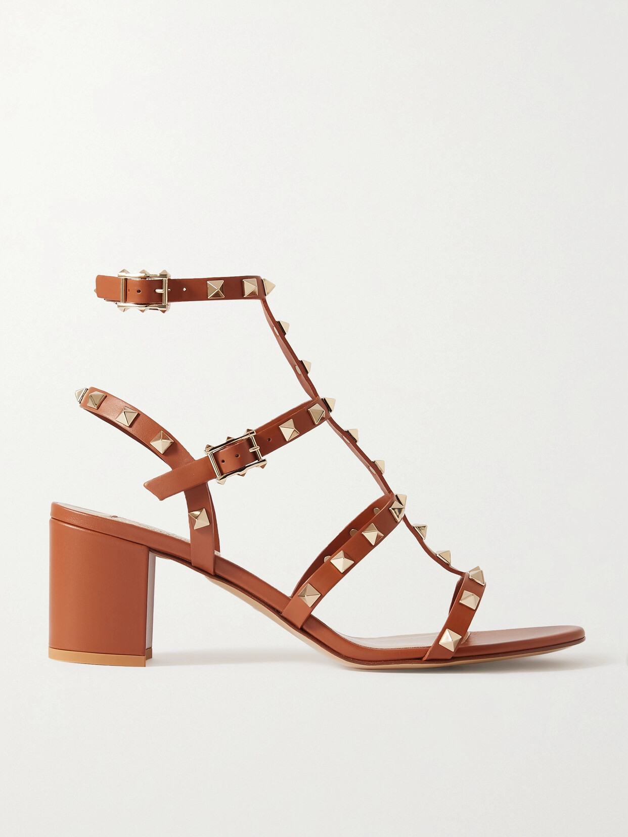 Valentino Garavani Valentino Garavani Rockstud 55 Leather Sandals - Brown