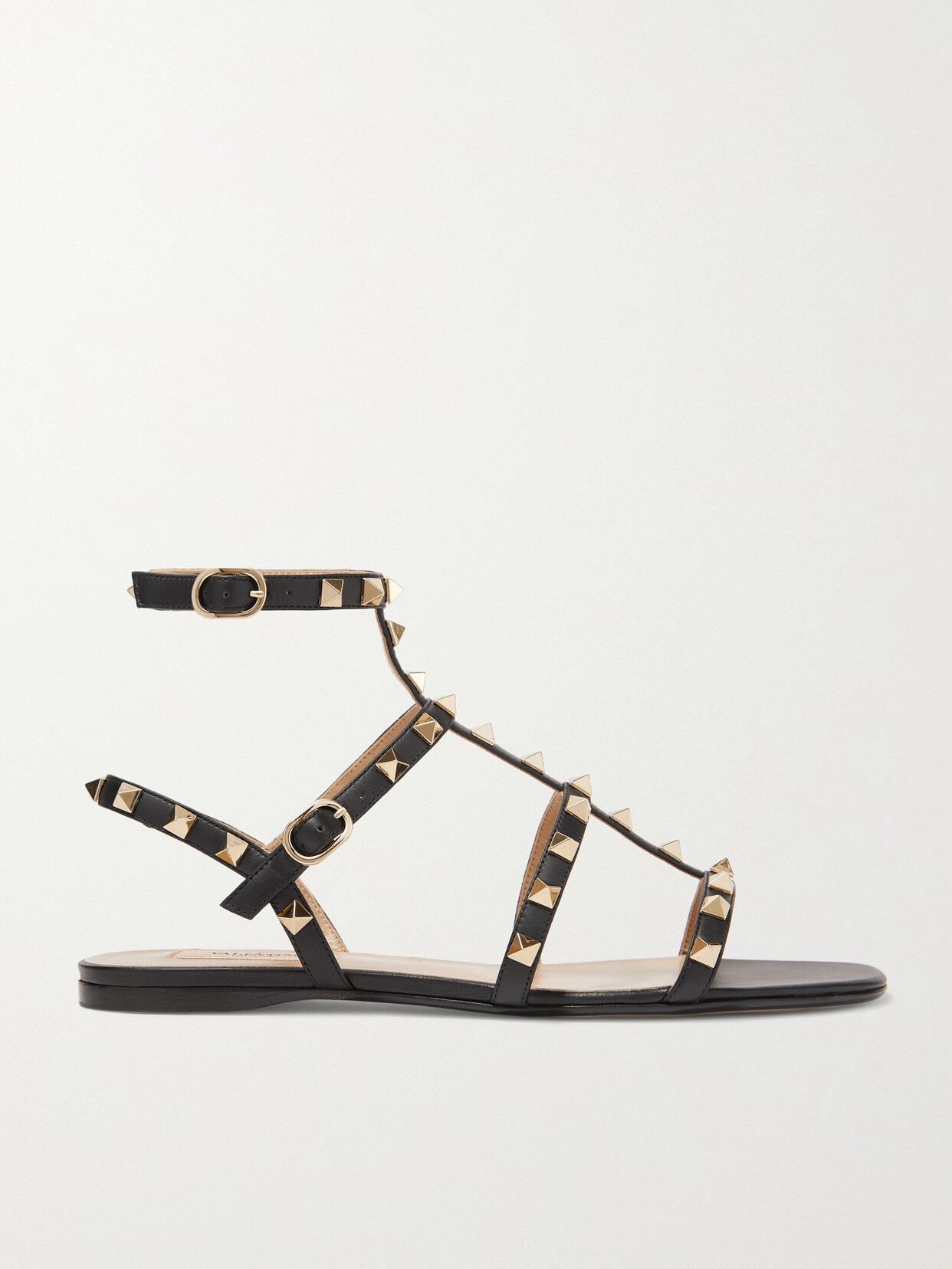 Valentino Garavani - Rockstud Leather Sandals - Black