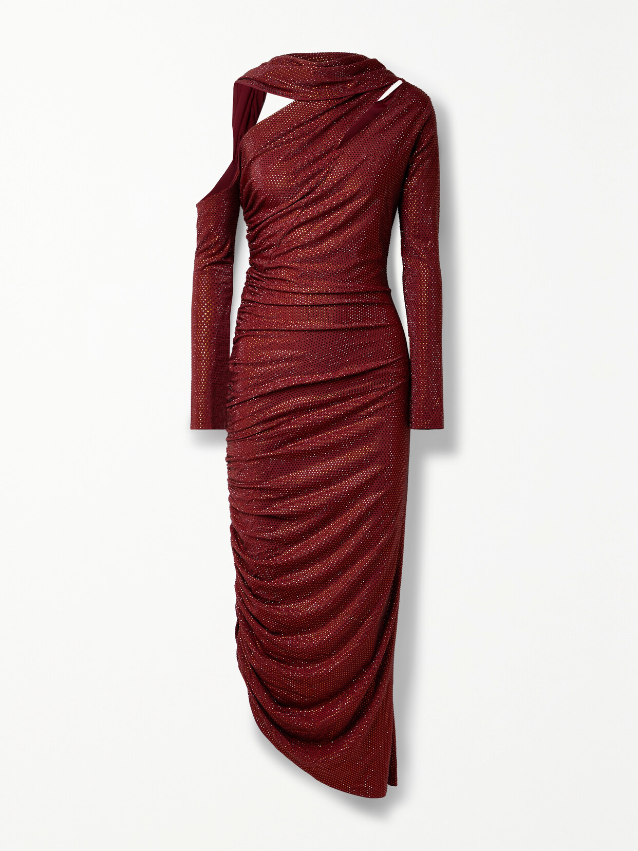 Cult Gaia - Kumasi Cutout Crystal-embellished Stretch-jersey Gown - Burgundy