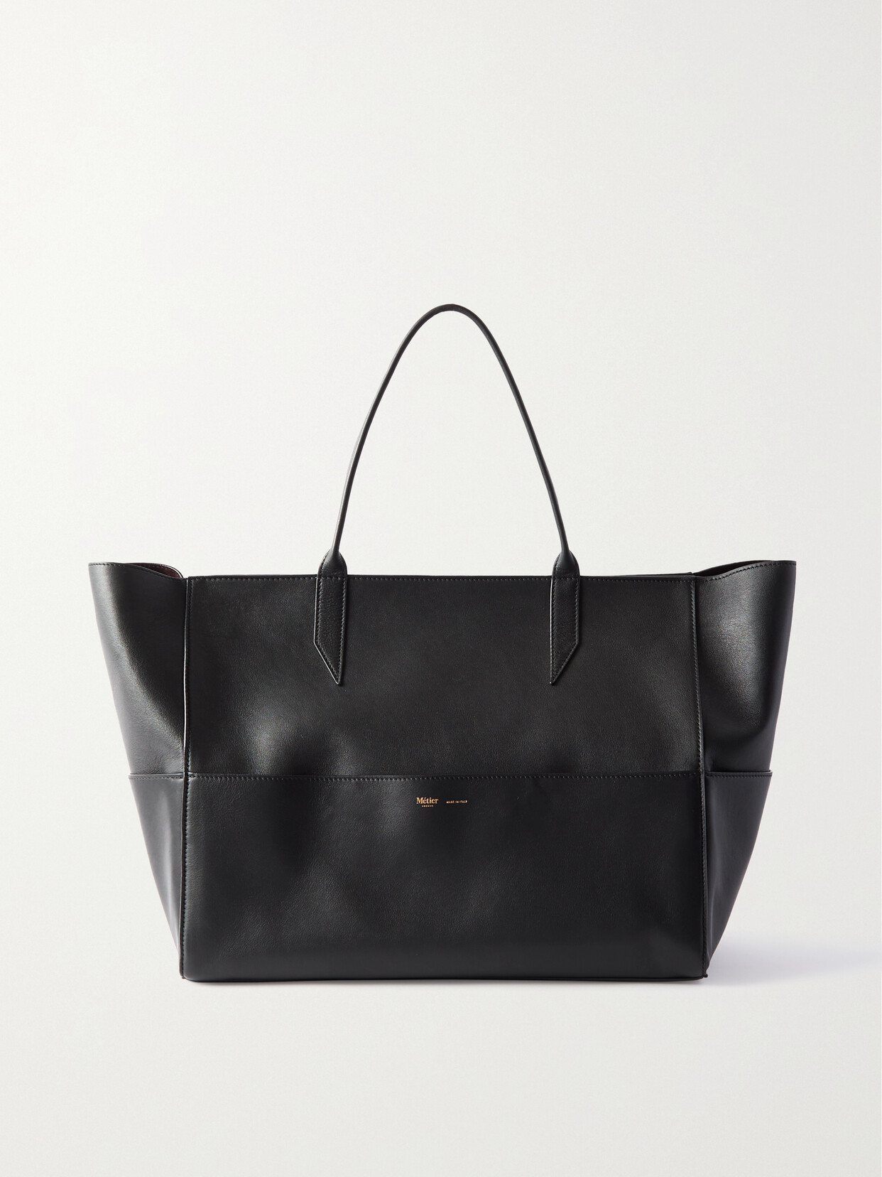 Metier Incognito Large Leather Tote Bag In Black