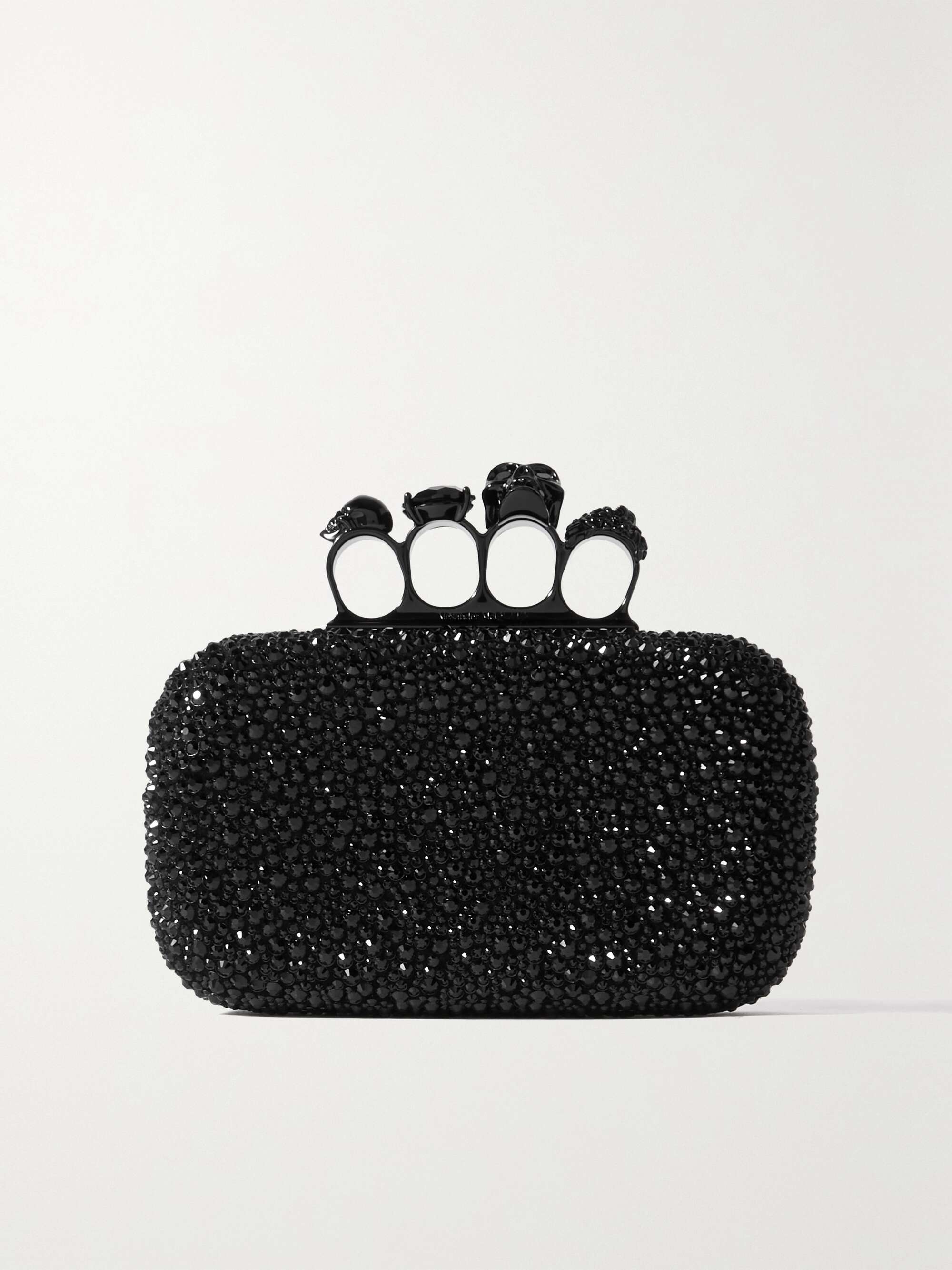 Alexander McQueen Women's Four Ring Embellished Leather Clutch