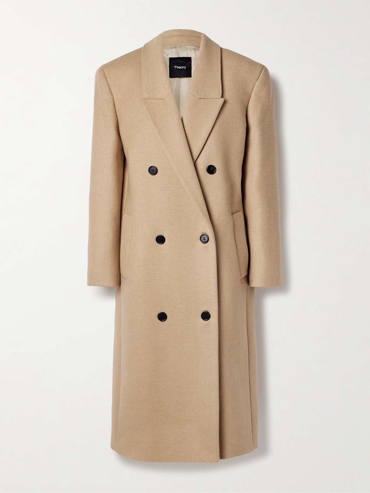 Theory - Double-breasted Recycled Wool-blend Coat - Brown