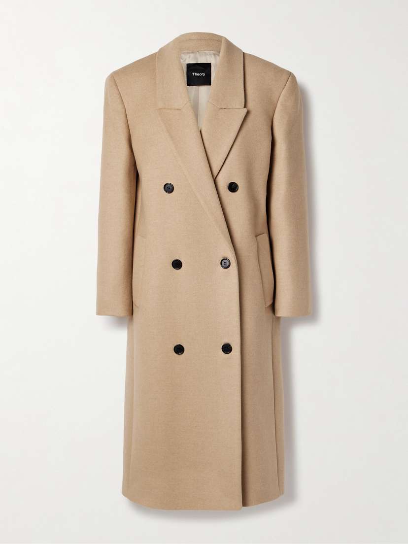 Theory Double-breasted Recycled Wool-blend Coat
