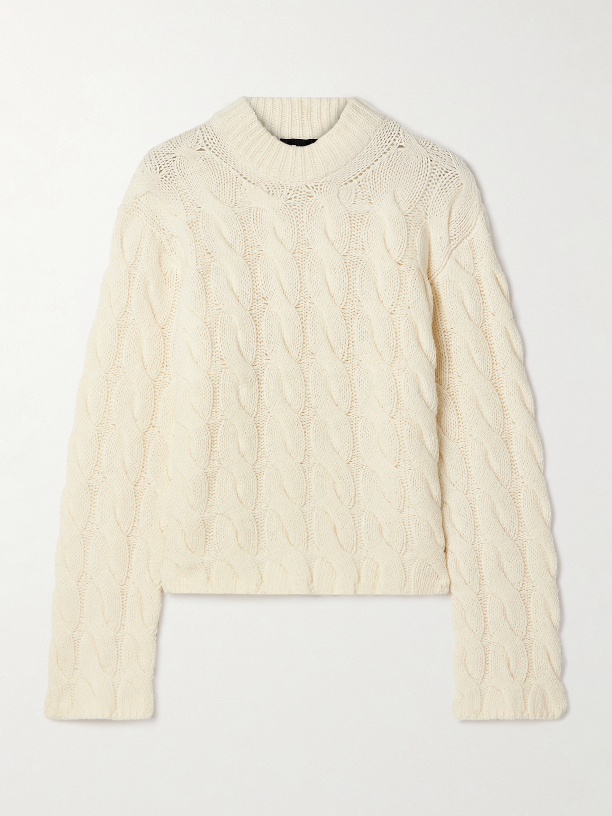 THEORY CABLE-KNIT WOOL AND CASHMERE-BLEND SWEATER