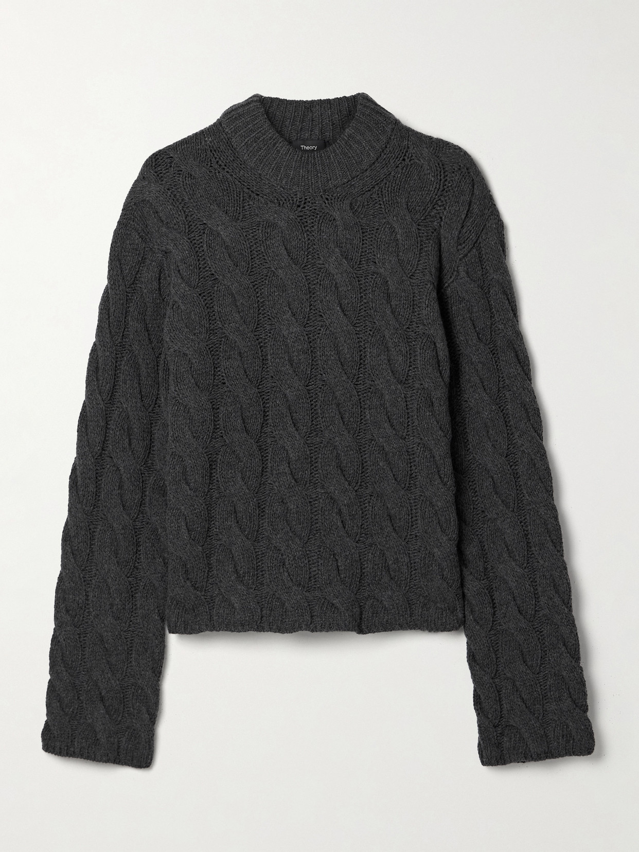 Theory - Cable-knit Wool And Cashmere-blend Sweater - Gray