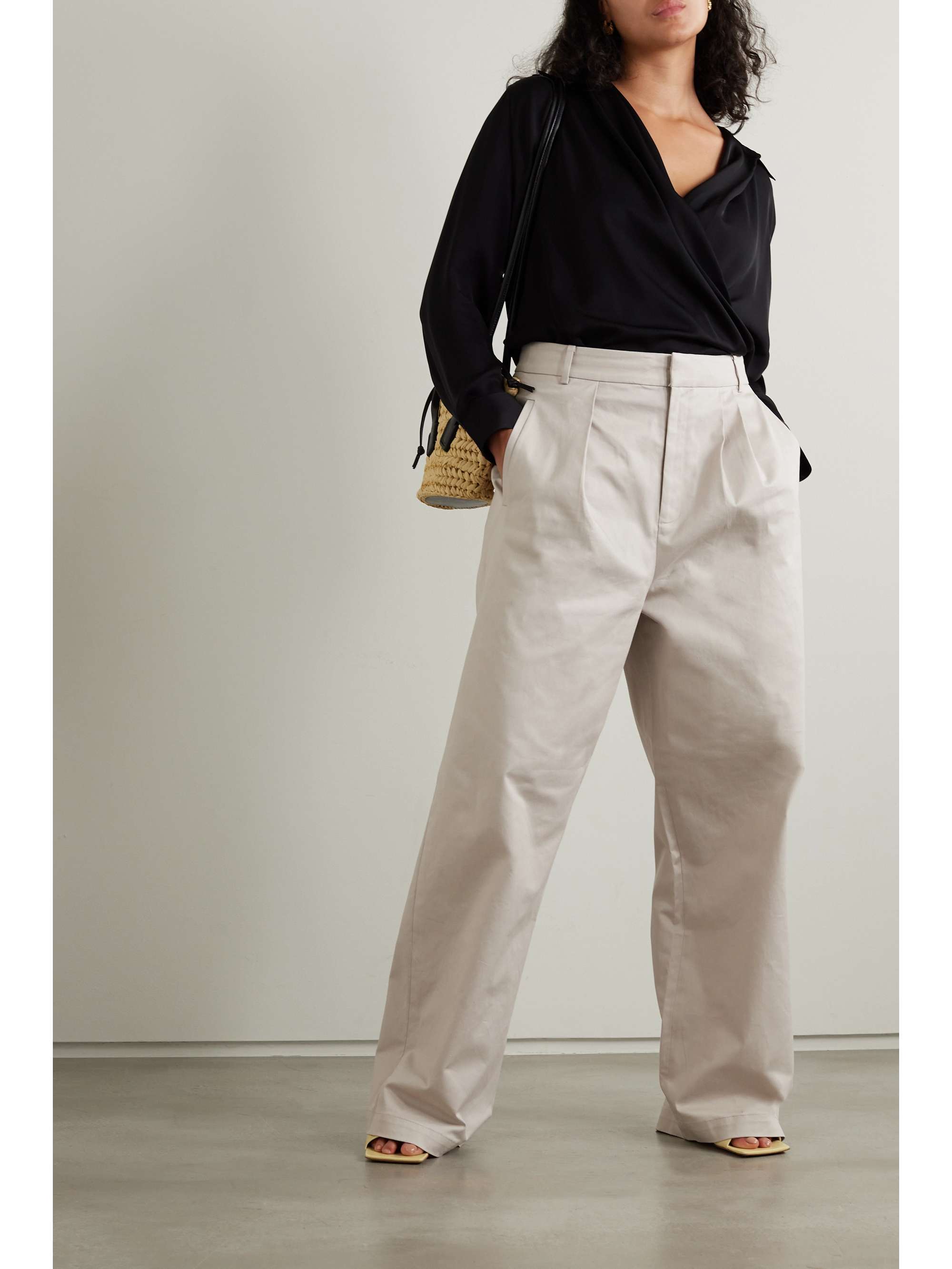 THEORY Wrap-effect silk-satin blouse | NET-A-PORTER