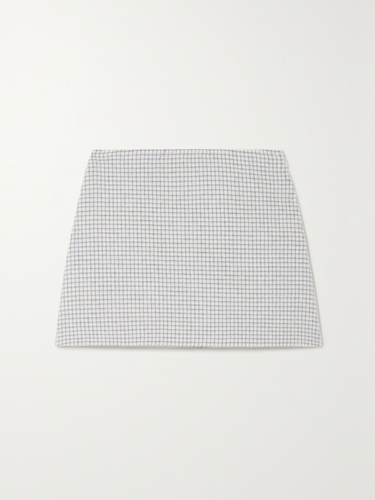 Theory - Checked Wool Mini Skirt - Cream