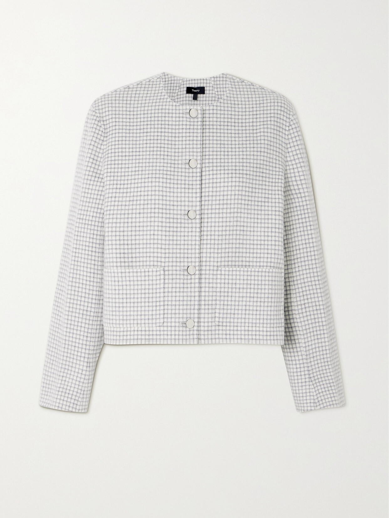 Shop Theory Checked Wool Jacket In Multi