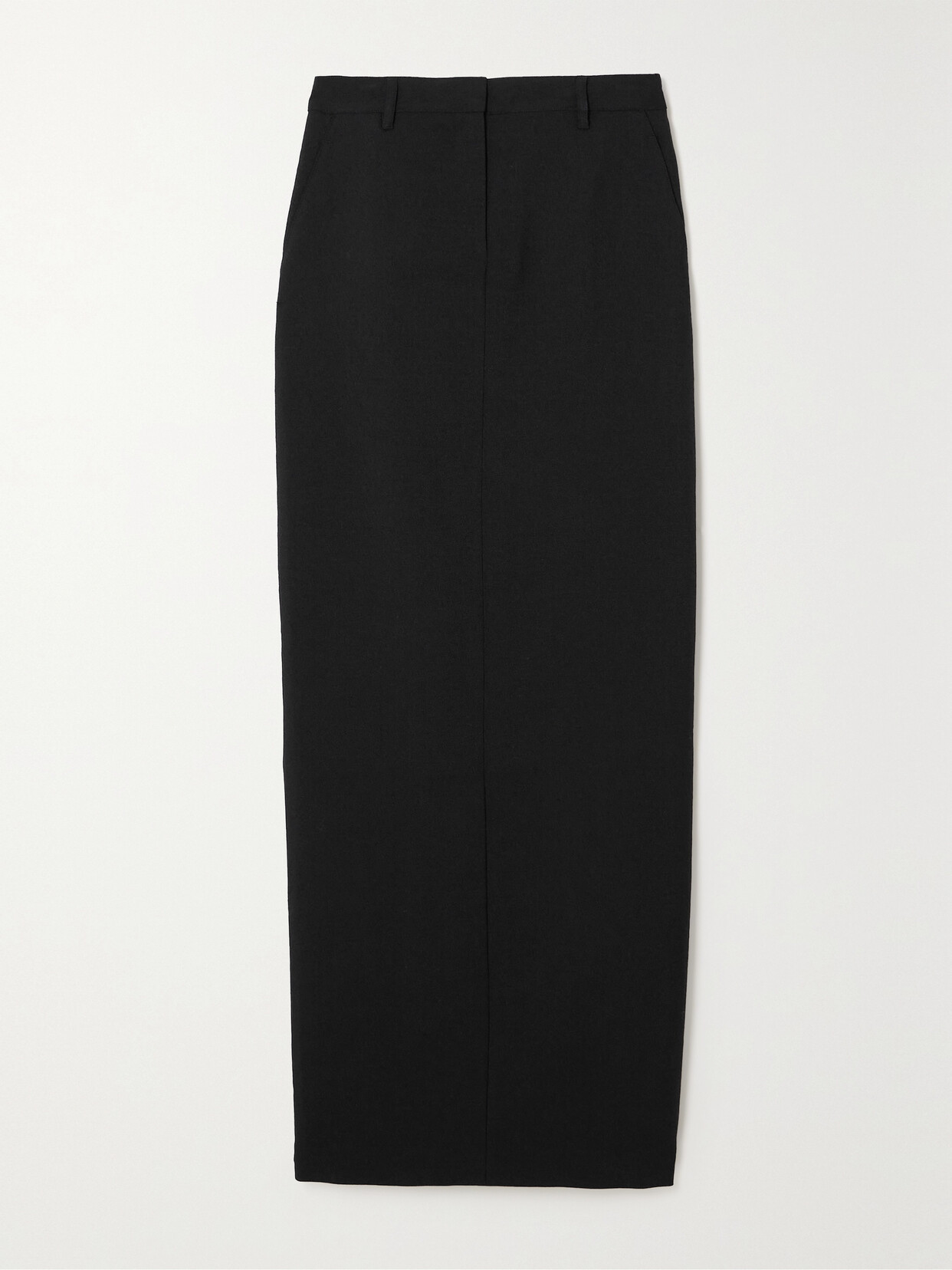 Theory High-waisted Virgin Wool Maxi Skirt In Black