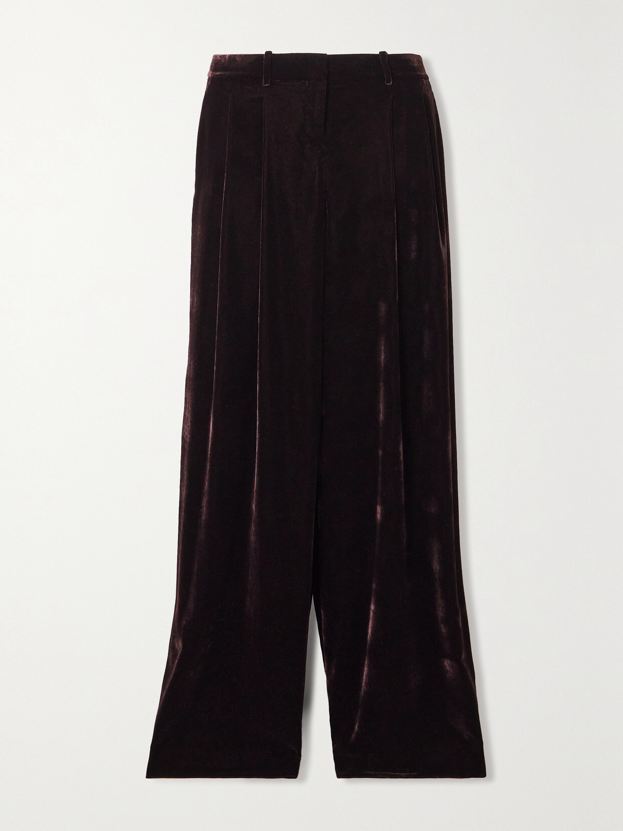 Theory Stretch-velvet Wide-leg Pants In Black