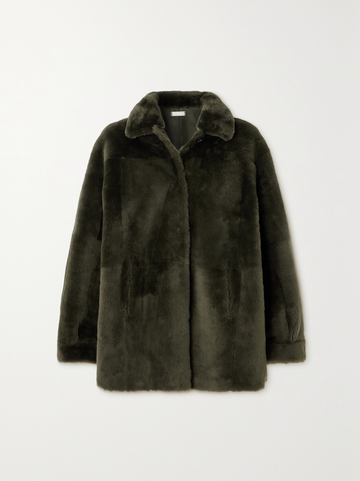 Utzon Sally Shearling Jacket In Green