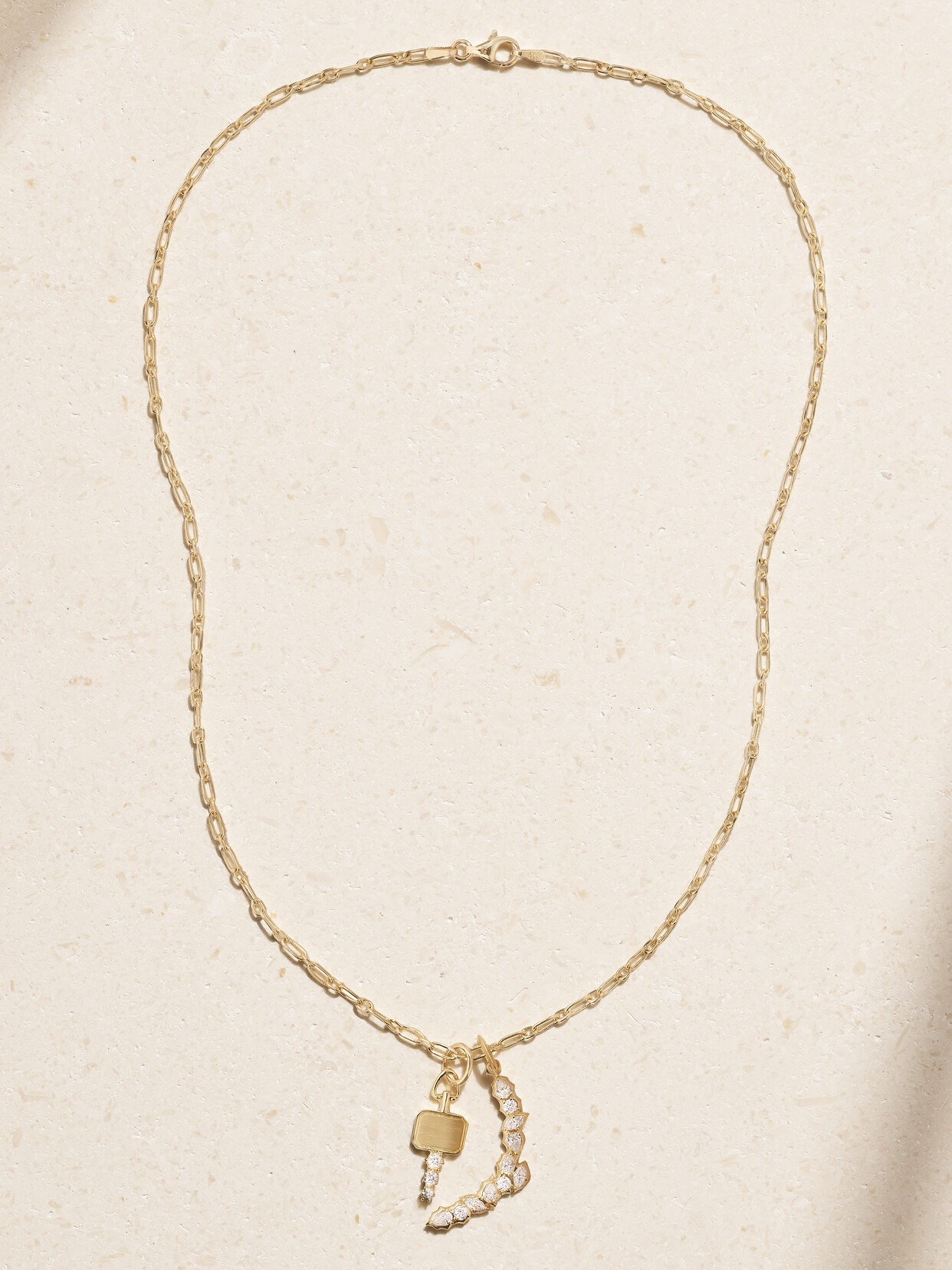 Jade Trau - Willa, Posey And Mini Catherine Key 18-karat Gold Diamond Necklace - One size