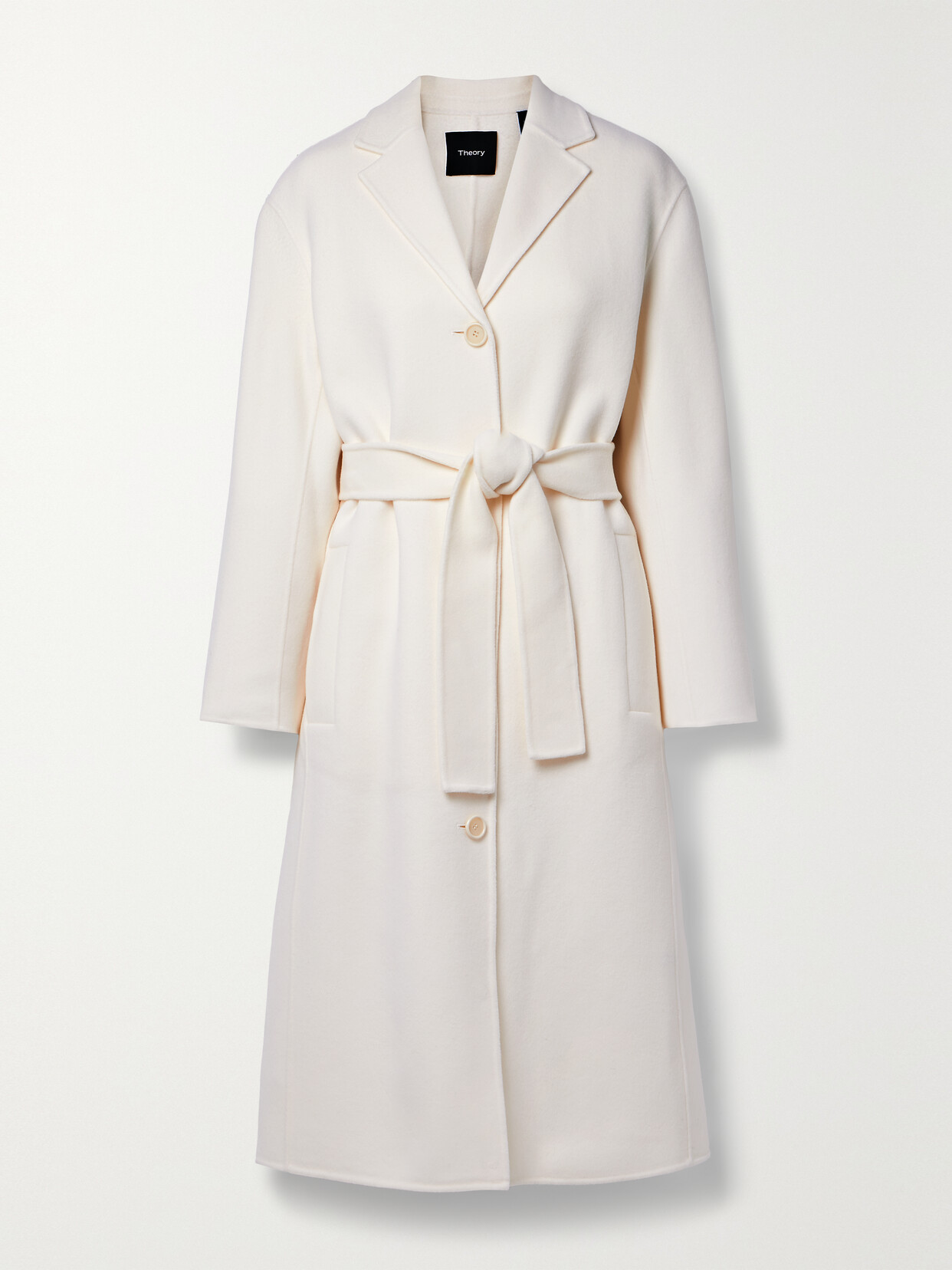 Theory - Belted Wool And Cashmere-blend Coat - Ivory