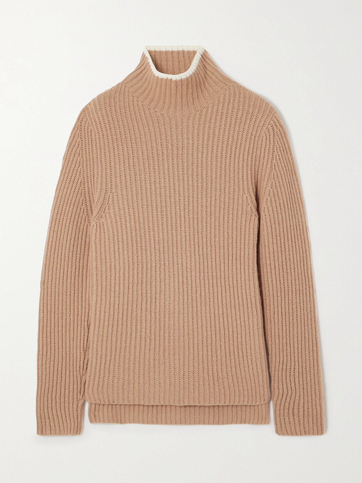 Theory - Karenia Ribbed Wool And Cashmere-blend Sweater - Neutrals